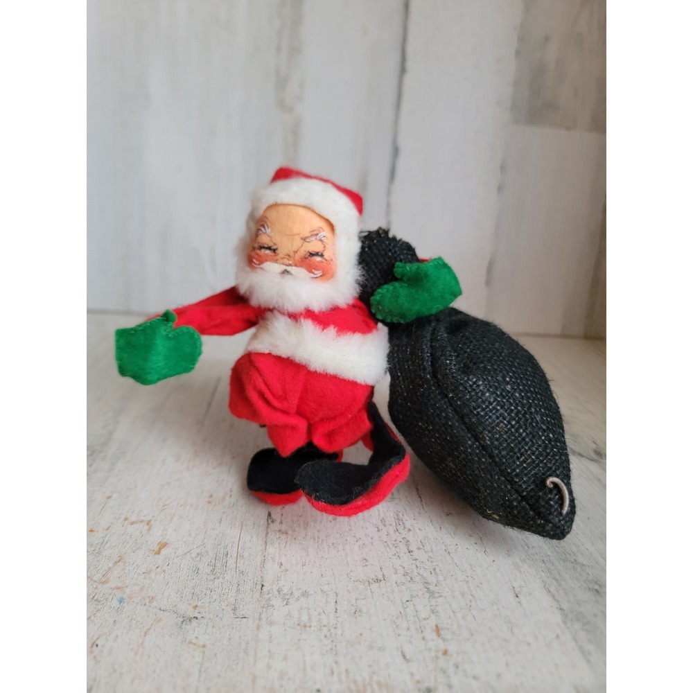Annalee Santa Claus toy bag mobility doll vintage Xmas plush home decor